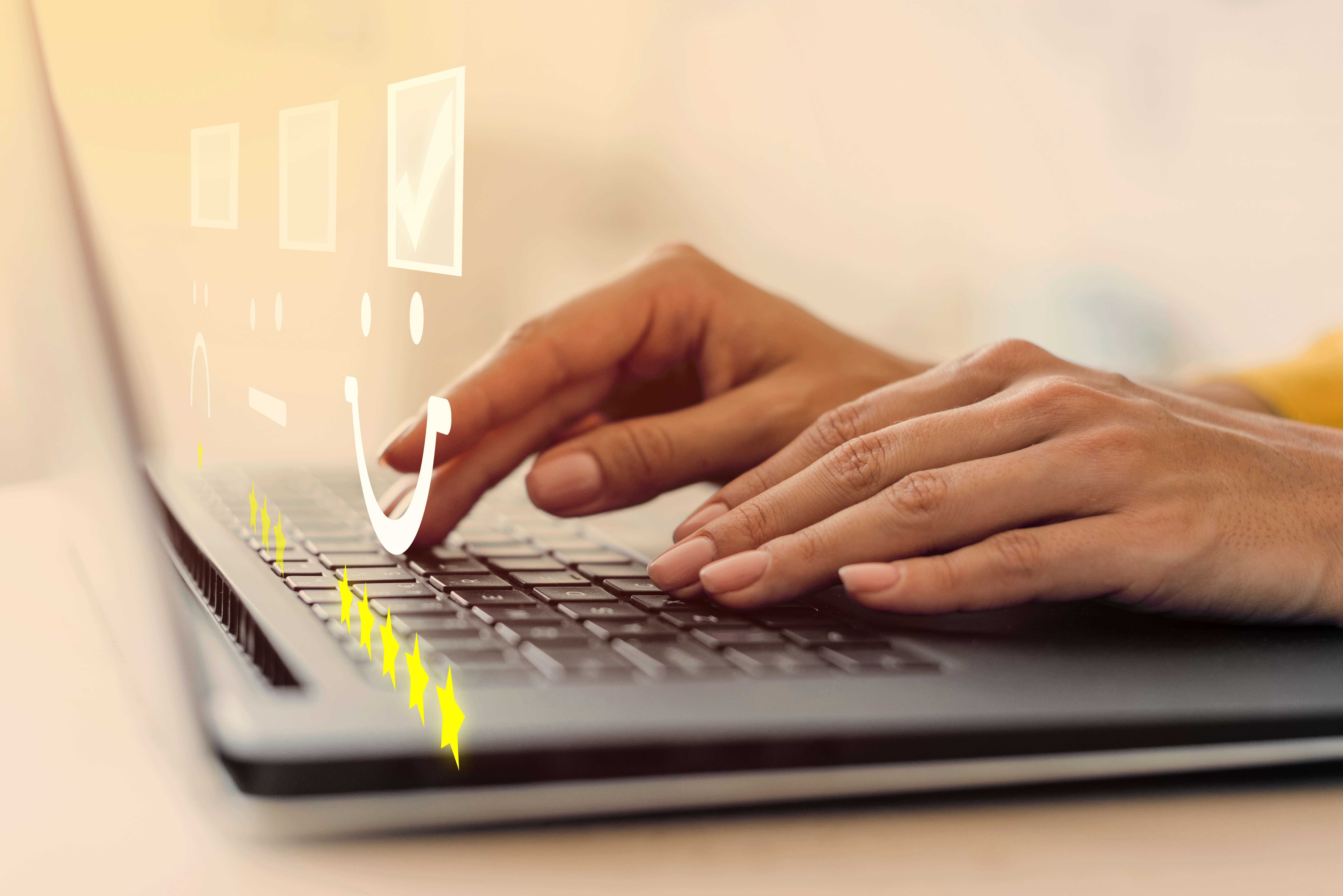 Happy and sad faces for a survey